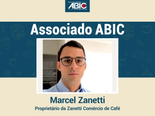 arte grafica com foto de homem no centro da imagem associado ABIC