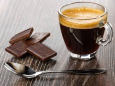 Texto chocolate e café.