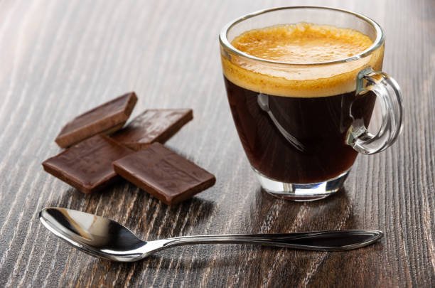 Texto chocolate e café.